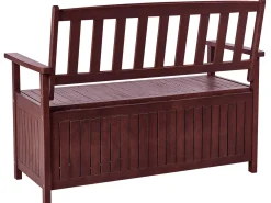 Panca da giardino con cuscino SOVANA 120 cm con contenitore Legno d'acacia Rosso
