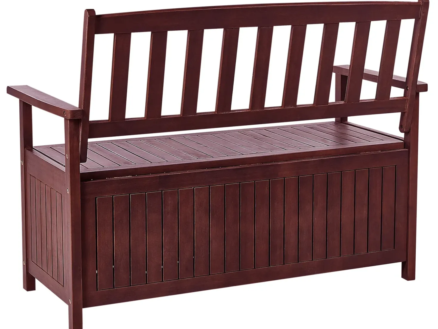 Panca da giardino con cuscino SOVANA 120 cm con contenitore Legno d'acacia Rosso