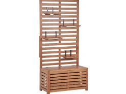 Panca da giardino con pannello a muro MATINO Legno d'acacia 80 cm 40 cm Marrone