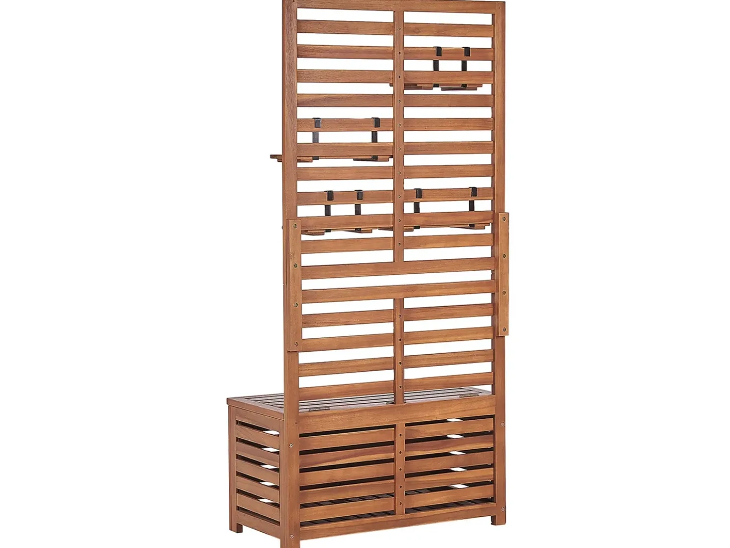 Panca da giardino con pannello a muro MATINO Legno d'acacia 80 cm 40 cm Marrone