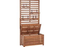 Panca da giardino con pannello a muro MATINO Legno d'acacia 80 cm 40 cm Marrone