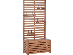 Panca da giardino con pannello a muro MATINO Legno d'acacia 80 cm 40 cm Marrone