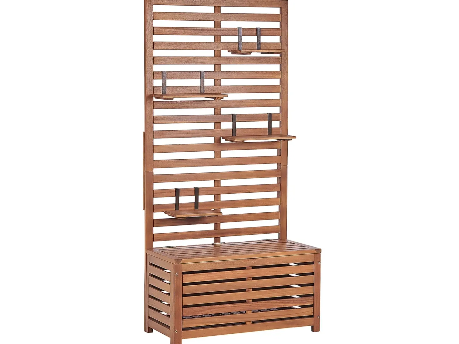 Panca da giardino con pannello a muro MATINO Legno d'acacia 80 cm 40 cm Marrone