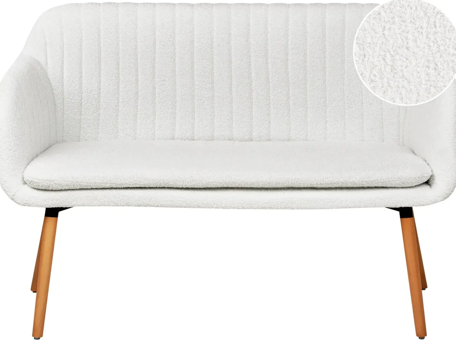 Panca da pranzo 2 posti TABY Bouclé Bianco sporco