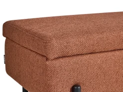 Panca porta scarpe SOLVANG Tessuto Marrone dorato con contenitore