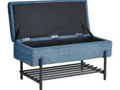 Panca porta scarpe SOLVANG Tessuto Blu con contenitore