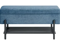 Panca porta scarpe SOLVANG Tessuto Blu con contenitore