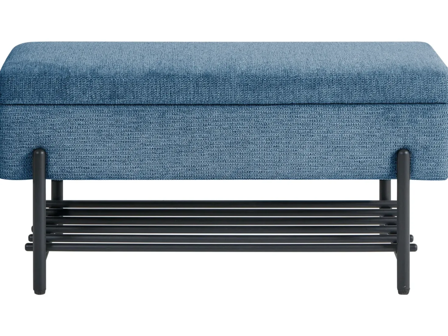 Panca porta scarpe SOLVANG Tessuto Blu con contenitore