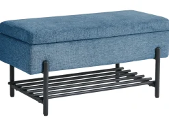 Panca porta scarpe SOLVANG Tessuto Blu con contenitore