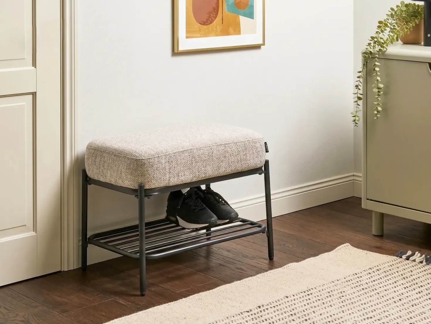 Panca porta scarpe TRUCKEE Tessuto Beige