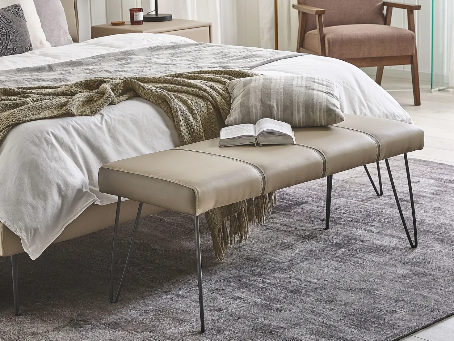 Panchina BETIN Pelle sintetica Beige sabbia