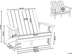 Panchina da giardino ADIRONDACK 125 cm Azzurro