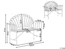Panchina da giardino CAVINIA 125 cm Metallo Azzurro