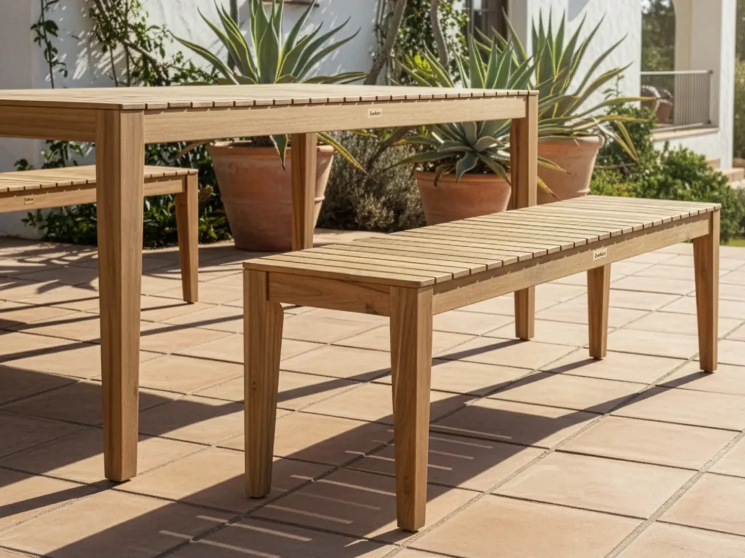 Panchina da giardino CHIOGGIA 155 cm Legno di acacia certificato Marrone chiaro
