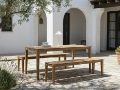 Panchina da giardino CHIOGGIA 155 cm Legno di acacia certificato Marrone chiaro