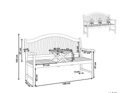 Panchina da giardino HILO 150 cm Legno d'acacia Marrone