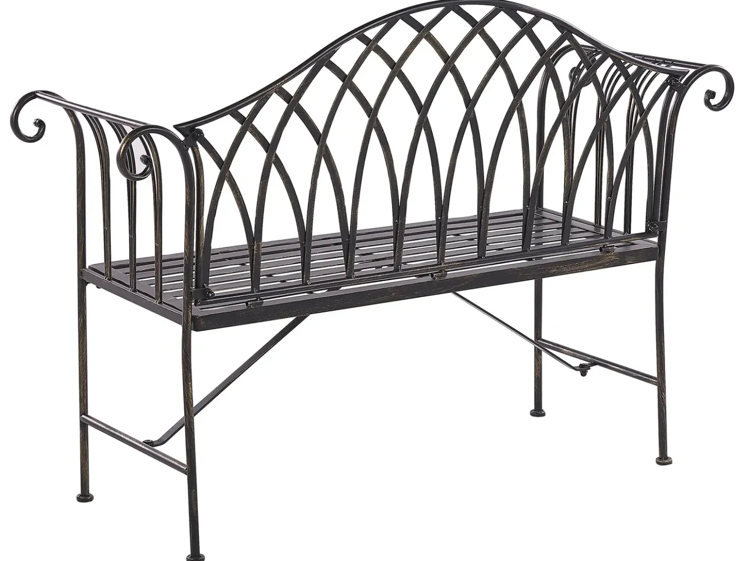 Panchina da giardino MILAZZO 130 cm Metallo Nero