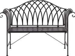 Panchina da giardino MILAZZO 130 cm Metallo Nero