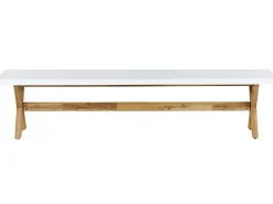 Panchina da giardino OLBIA 200 cm Cemento Bianco