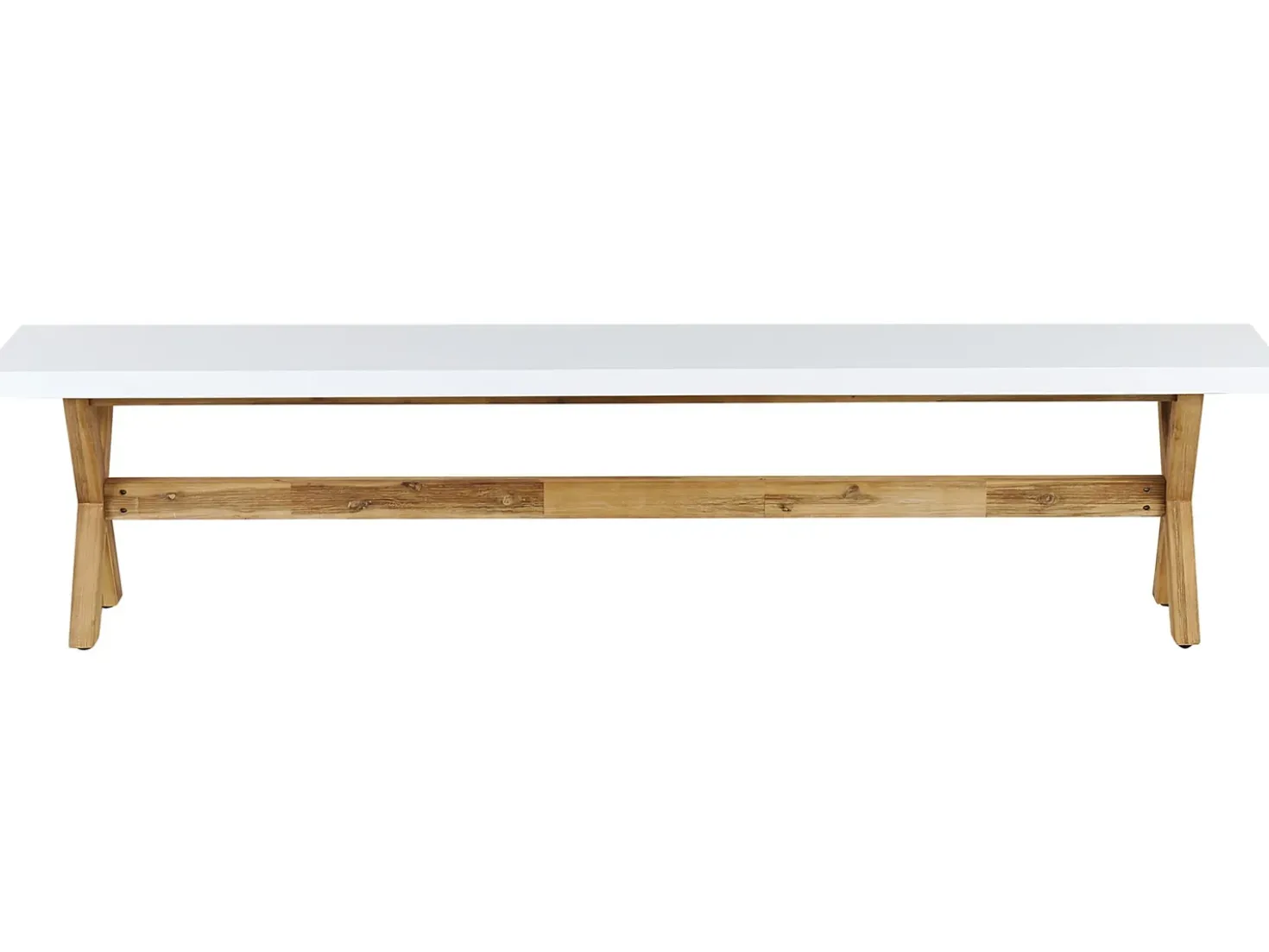 Panchina da giardino OLBIA 200 cm Cemento Bianco