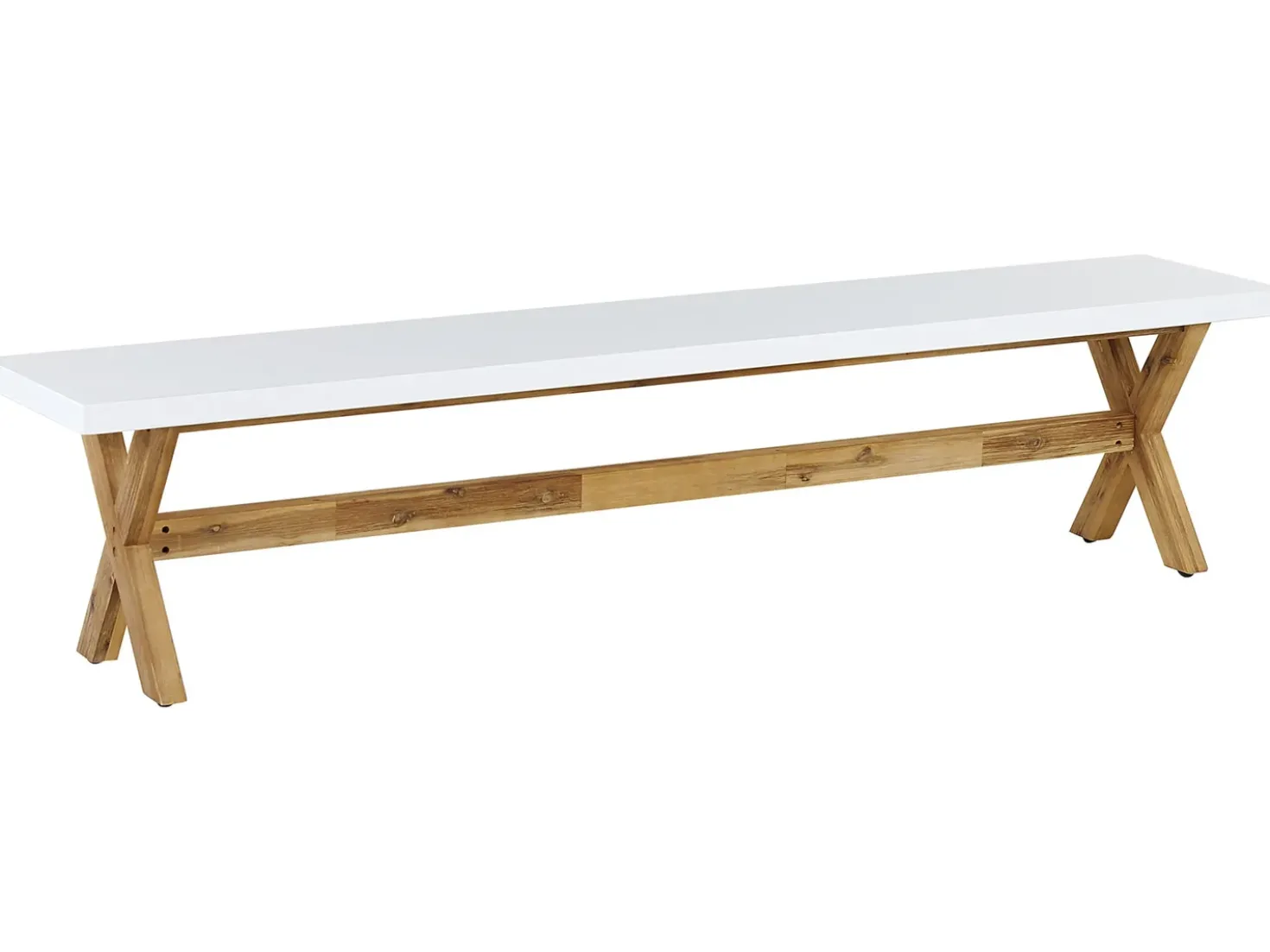 Panchina da giardino OLBIA 200 cm Cemento Bianco