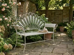 Panchina da giardino PAVIA 146 cm Metallo Bianco sporco