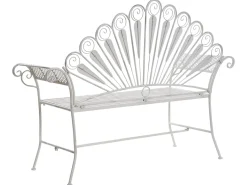 Panchina da giardino PAVIA 146 cm Metallo Bianco sporco