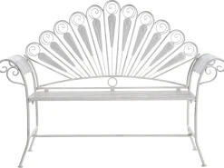 Panchina da giardino PAVIA 146 cm Metallo Bianco sporco