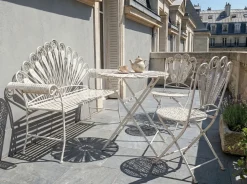 Panchina da giardino PAVIA 146 cm Metallo Bianco sporco