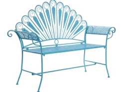 Panchina da giardino PAVIA 146 cm Metallo Blu