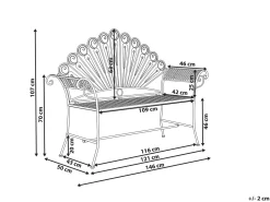 Panchina da giardino PAVIA 146 cm Metallo Blu