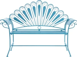 Panchina da giardino PAVIA 146 cm Metallo Blu