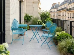 Panchina da giardino PAVIA 146 cm Metallo Blu