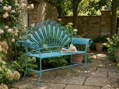 Panchina da giardino PAVIA 146 cm Metallo Blu
