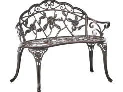 Panchina da giardino PIURA 88 cm Metallo Marrone scuro