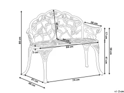 Panchina da giardino PIURA 88 cm Metallo Marrone scuro