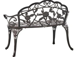 Panchina da giardino PIURA 88 cm Metallo Marrone scuro
