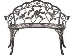 Panchina da giardino PIURA 88 cm Metallo Marrone scuro