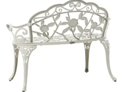 Panchina da giardino PIURA 88 cm Metallo Bianco