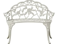 Panchina da giardino PIURA 88 cm Metallo Bianco