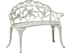Panchina da giardino PIURA 88 cm Metallo Bianco