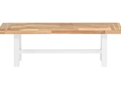 Panchina da giardino SCANIA 140 cm Legno d'acacia Bianco