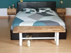 Panchina da giardino SCANIA 140 cm Legno d'acacia Bianco