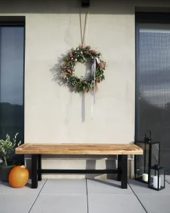 Panchina da giardino SCANIA 140 cm Legno d'acacia Nero