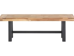 Panchina da giardino SCANIA 140 cm Legno d'acacia Nero