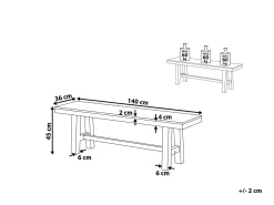 Panchina da giardino SCANIA 140 cm Legno d'acacia Nero