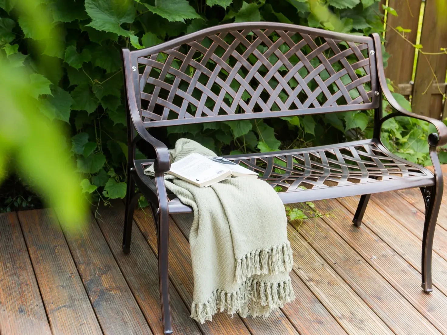 Panchina da giardino STAGGIA 104 cm Metallo Marrone