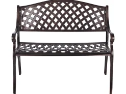 Panchina da giardino STAGGIA 104 cm Metallo Marrone