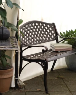 Panchina da giardino STAGGIA 104 cm Metallo Marrone
