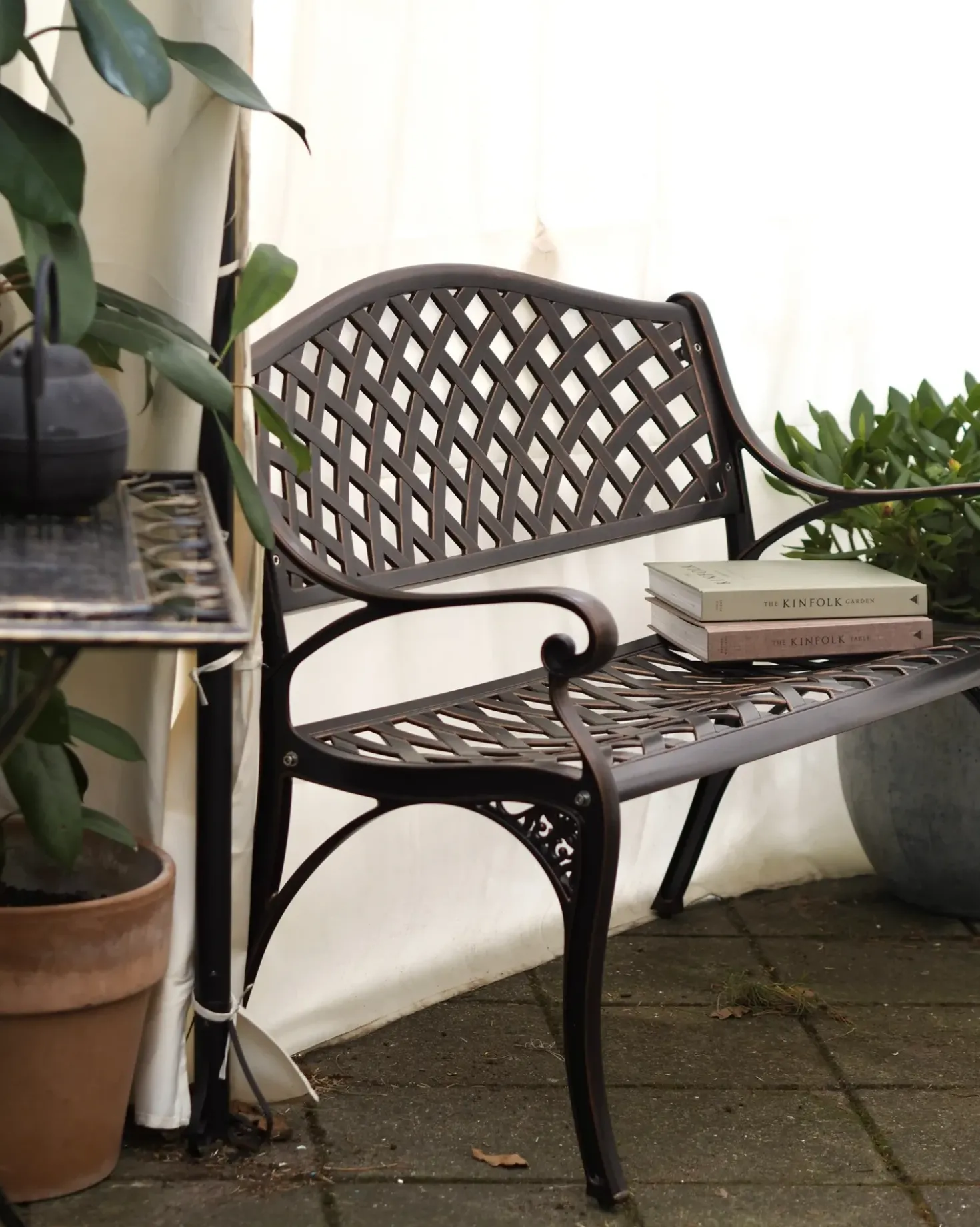 Panchina da giardino STAGGIA 104 cm Metallo Marrone
